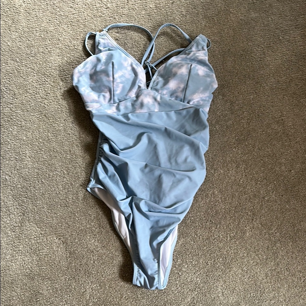 Sky Blue One Piece Swimsuit